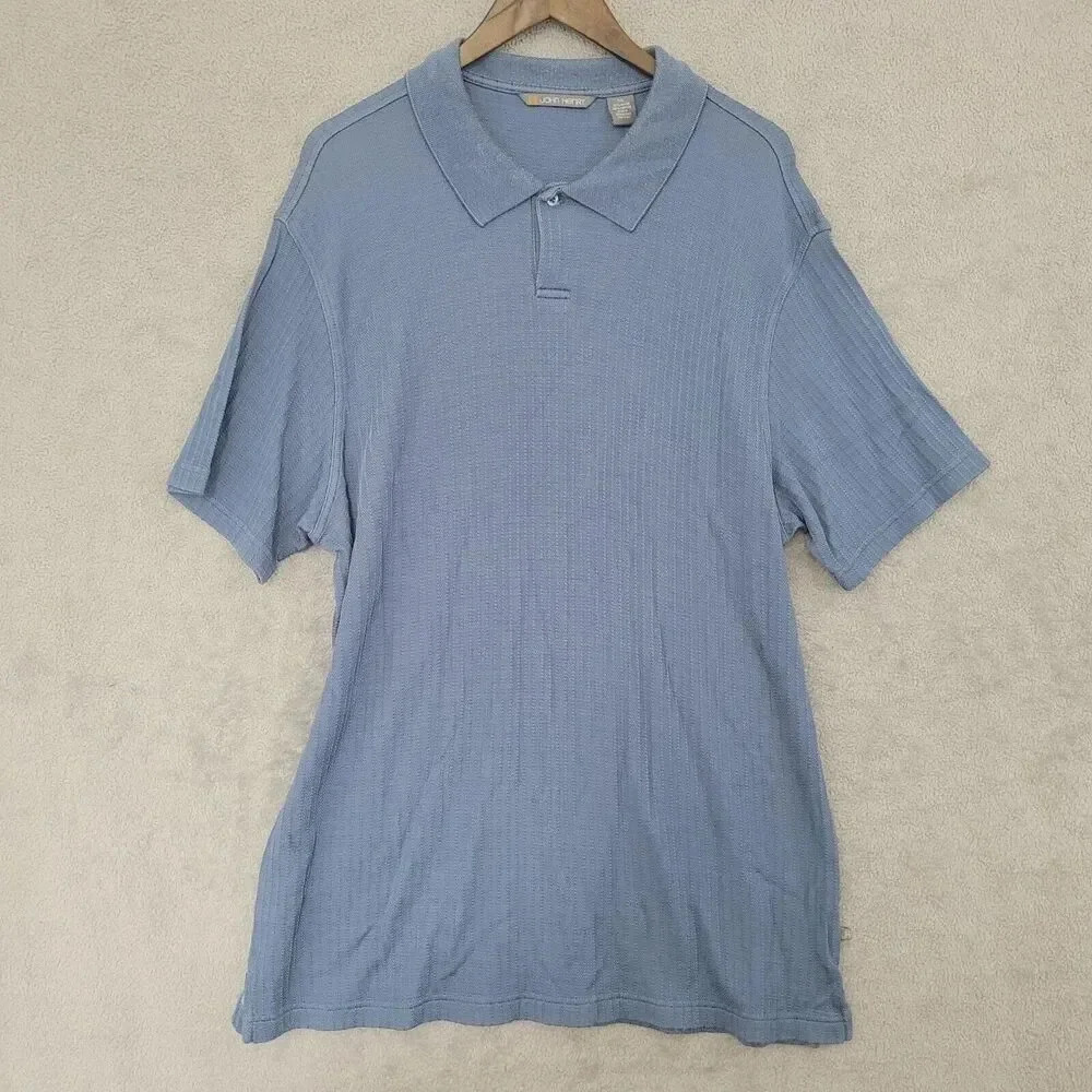 John Henry Men's XXL Blue Polo Short Sleeve 26CT